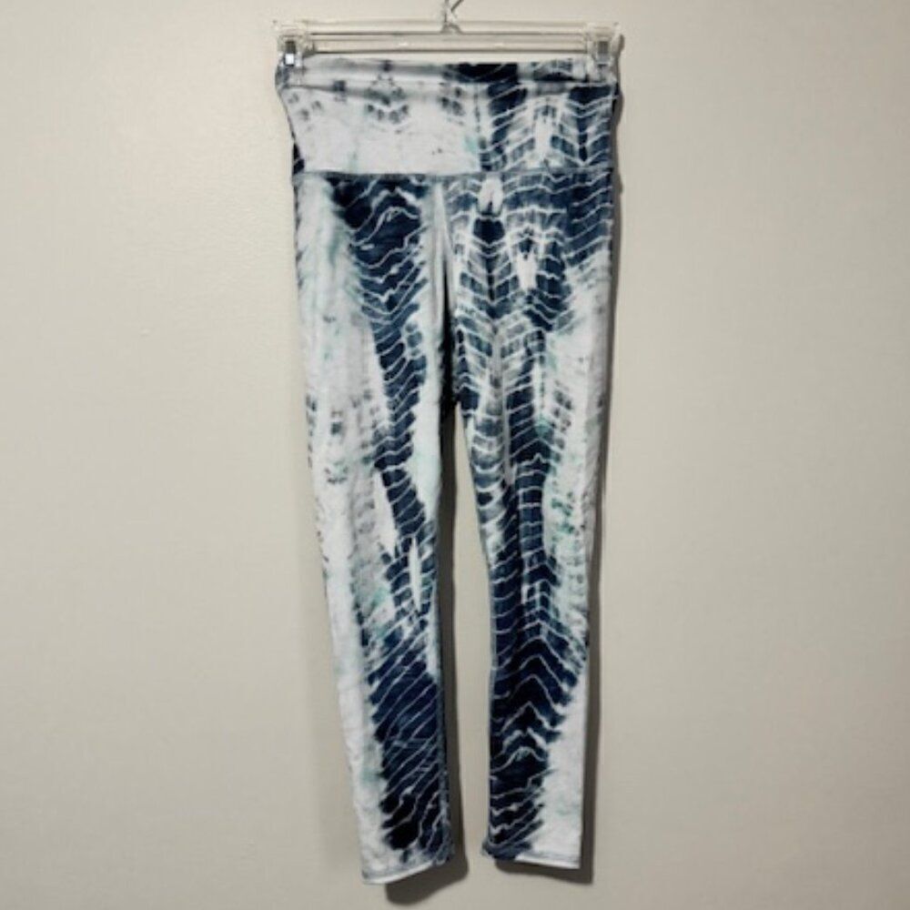 USED Woman's Evolution & Creation Leggings Color Blue/Green/White Size Small